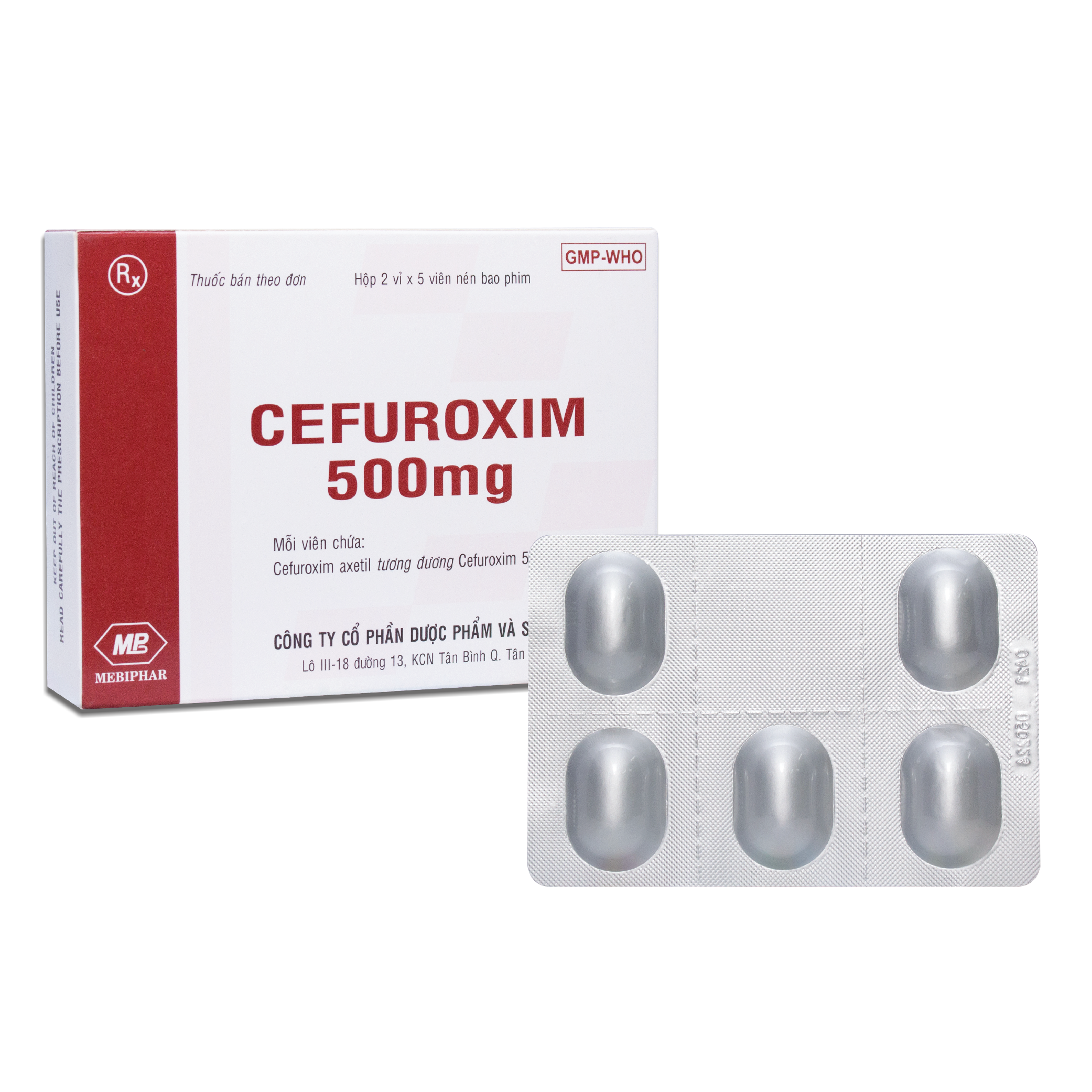 Cefuroxim 500mg Mebiphar (Hộp 20 viên)