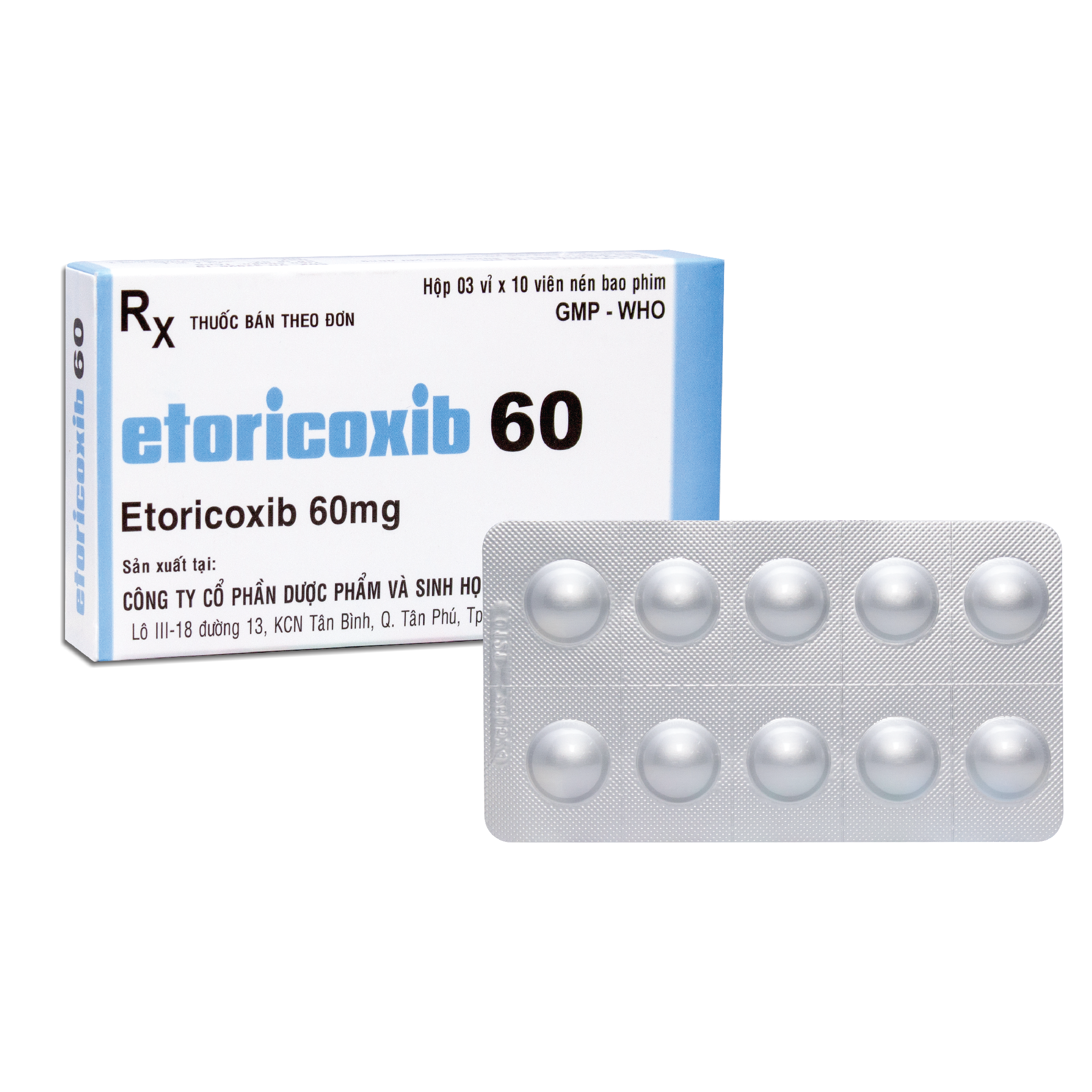 Etoricoxib 60mg Mebiphar (Hộp 30 viên)