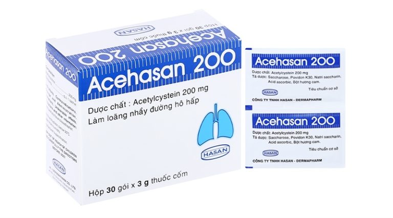 ACEHASAN 200 Acetylcystein  Hasan (Hộp 30 gói)