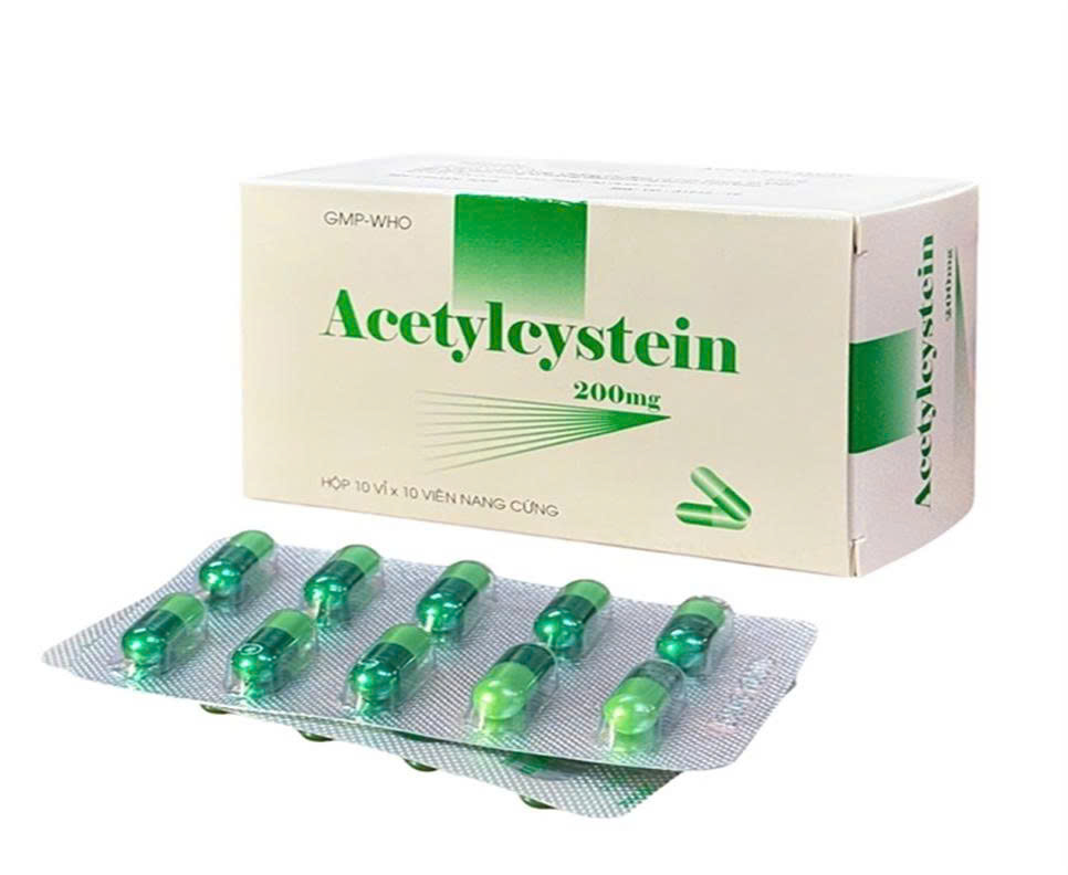 Acetylcystein 200 Tipharco (Hộp 100 viên)
