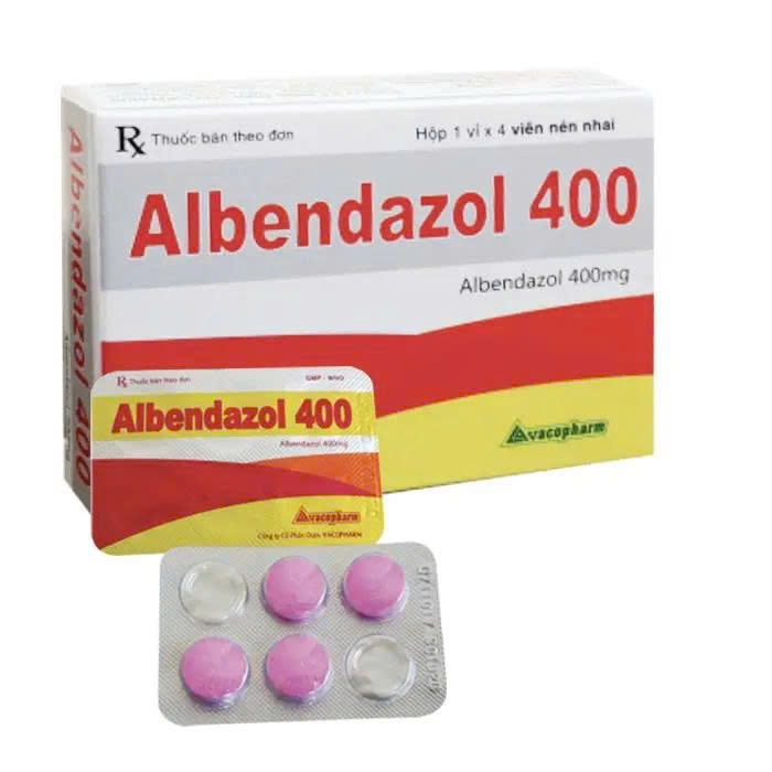 Albendazol 400mg Vacopharm (Hộp 4 viên)