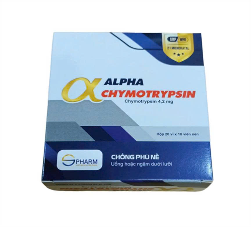 Alphachymotrypsin 4.200 IU S. Pharm (Hộp 200 viên)