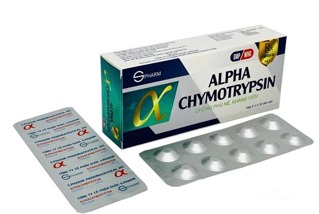 Alphachymotrypsin 4.200 S Pharm (Hộp 50 viên)