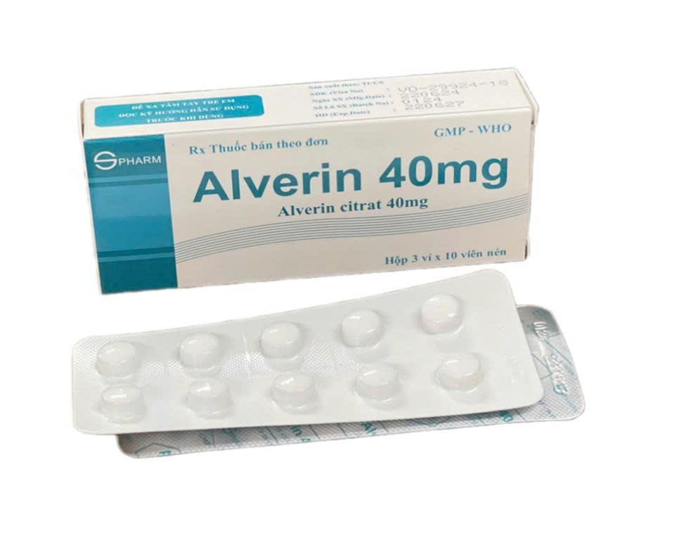 Alverin 40mg S.Pharm (Hộp 30 viên)