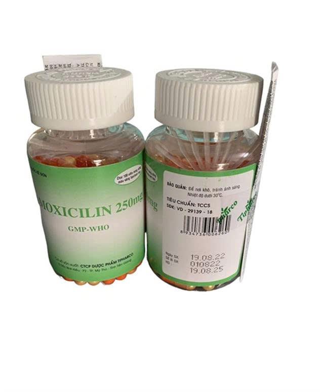 Amoxicilin 250mg Tipharco (Chai 100 viên)