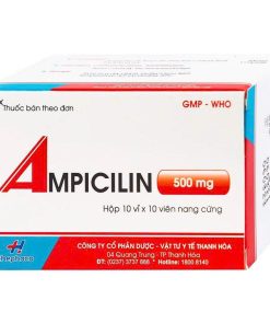 Ampicilin 500mg Thephaco (Hộp 100 viên)
