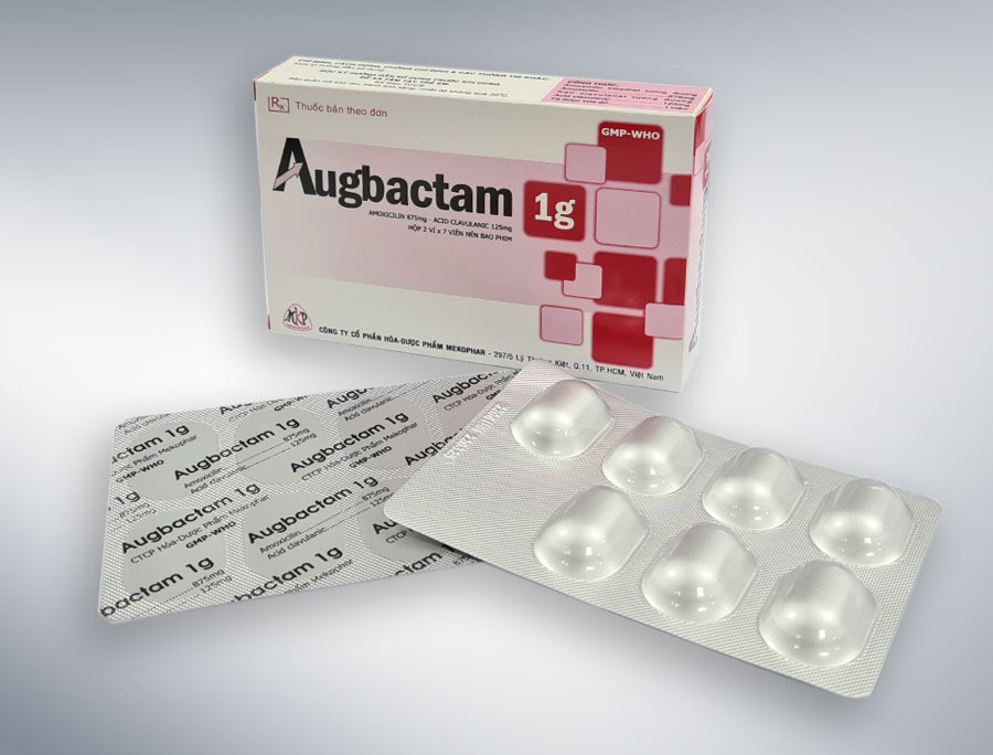 Augbactam 1g Mekophar (Hộp 14 viên)