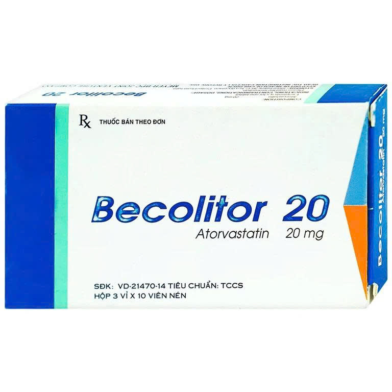 Becolitor 20 Atorvastatin 20mg Meyer (Hộp 30 viên)