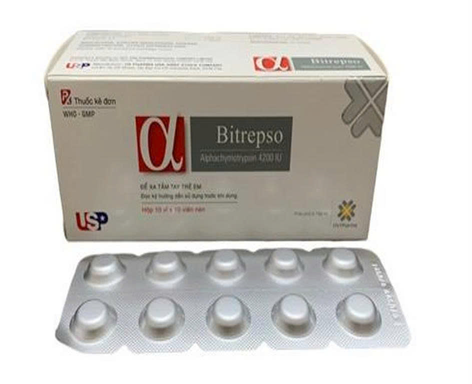 Bitrepso Alphachymotrypsin 8.4mg Us Pharma (Hộp 100 viên)