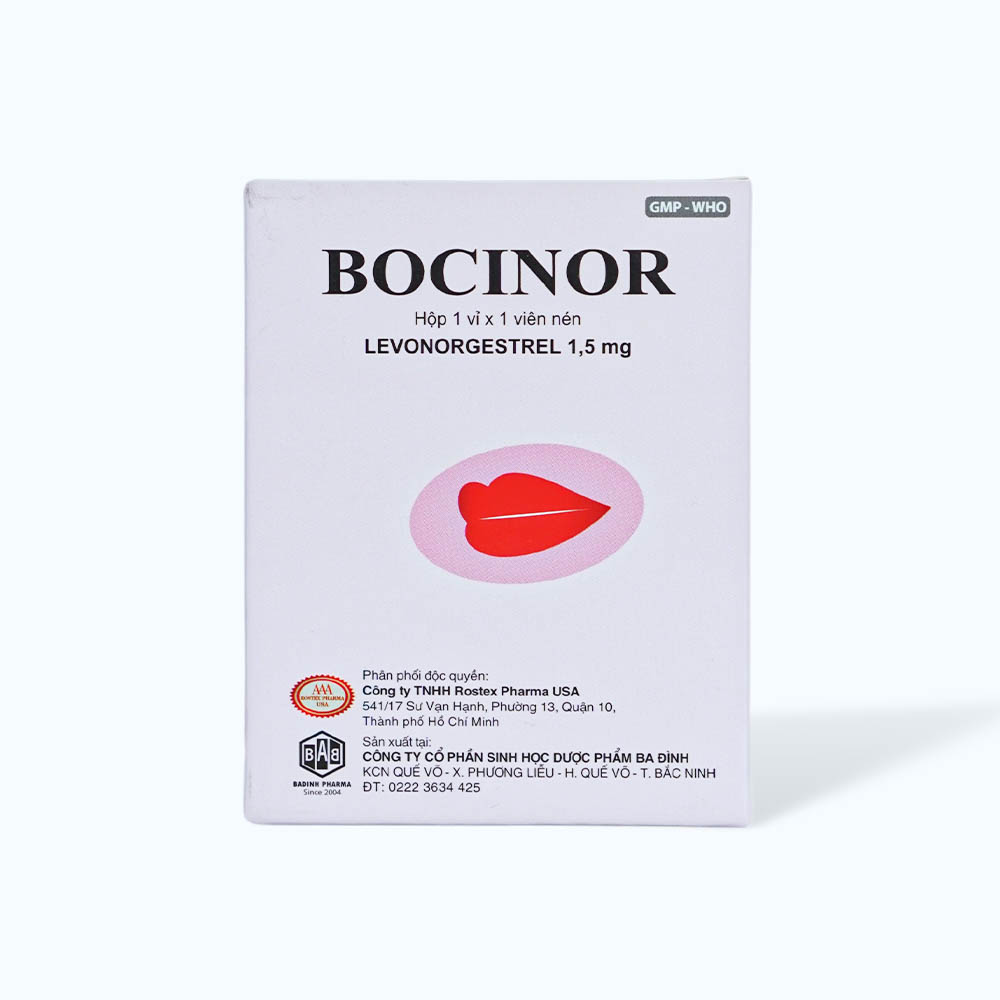 Bocinor Levonorgestrel 1.5mg Ba Đình (Hộp 1 viên)