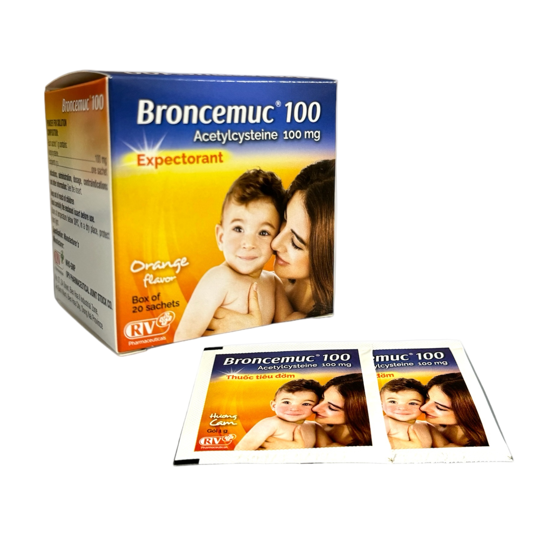 Broncemuc 100mg Acetylcysteins 100mg OPV (Hộp 20 gói)