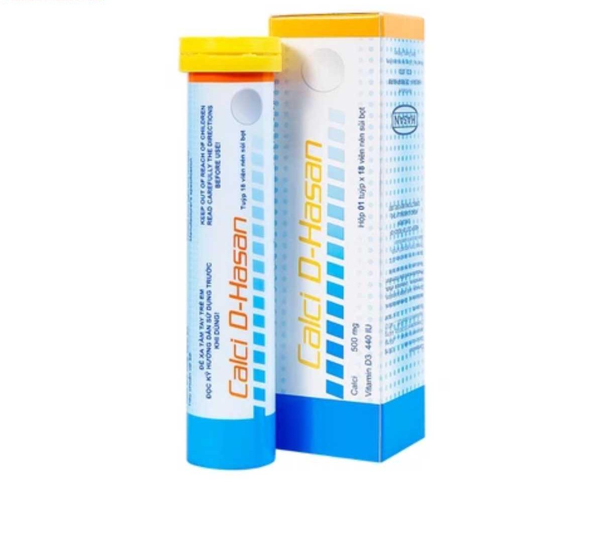 Calci D-Hasan  Calcium500mg,VitD3 440 I.U Hasan (Tuýp 18viên)