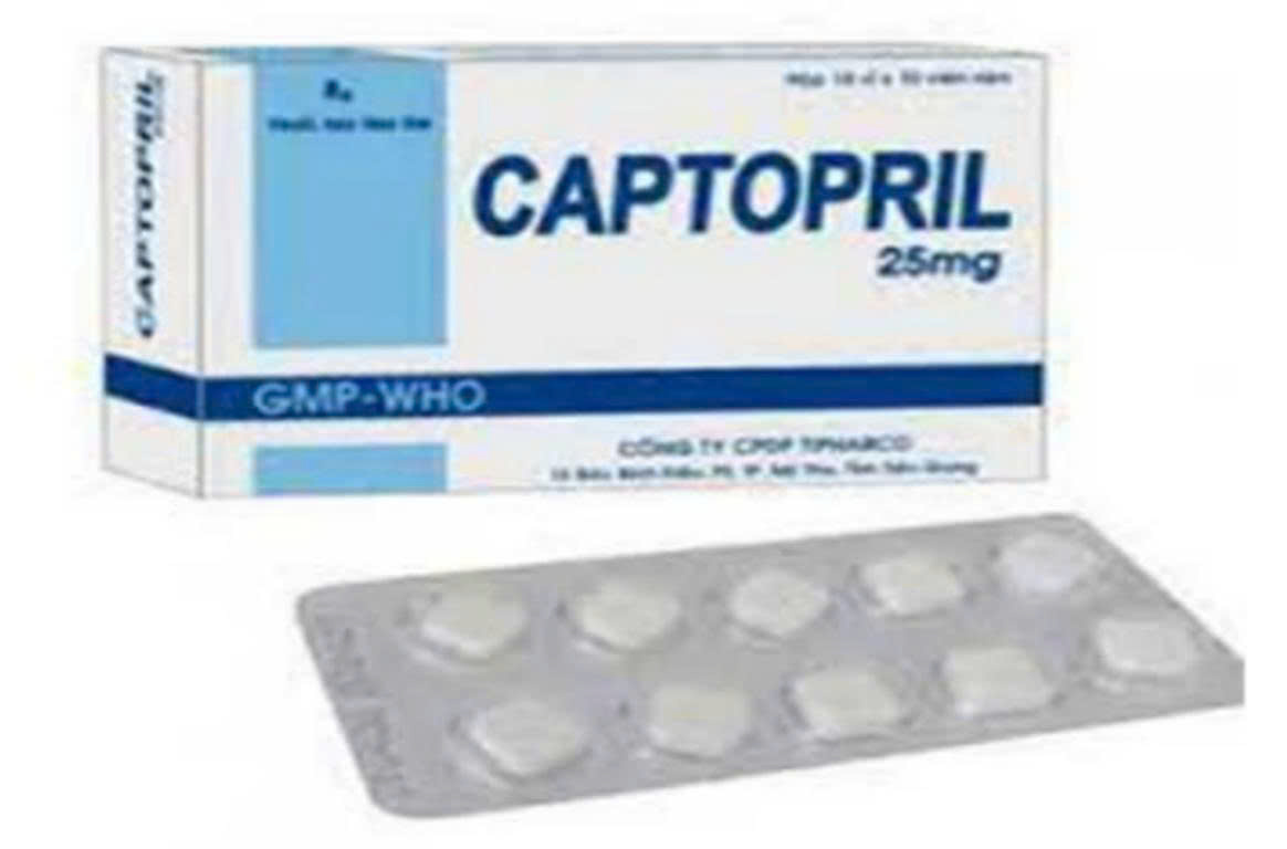 Captopril 25mg Tipharco (Hộp 100 viên)