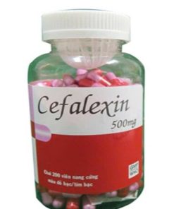 Cefalexin 500mg (Màu đỏ bạc/tím bạc) Tipharco (Chai 200 viên)
