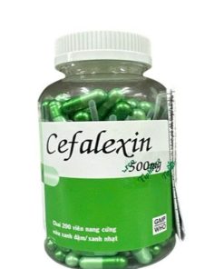 Cefalexin 500mg (Màu xanh lá) Tipharco (Chai 200 viên)