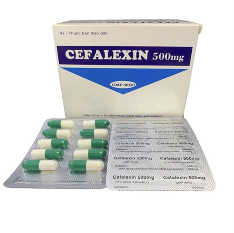 Cefalexin 500mg Tipharco (Hộp 100 viên)