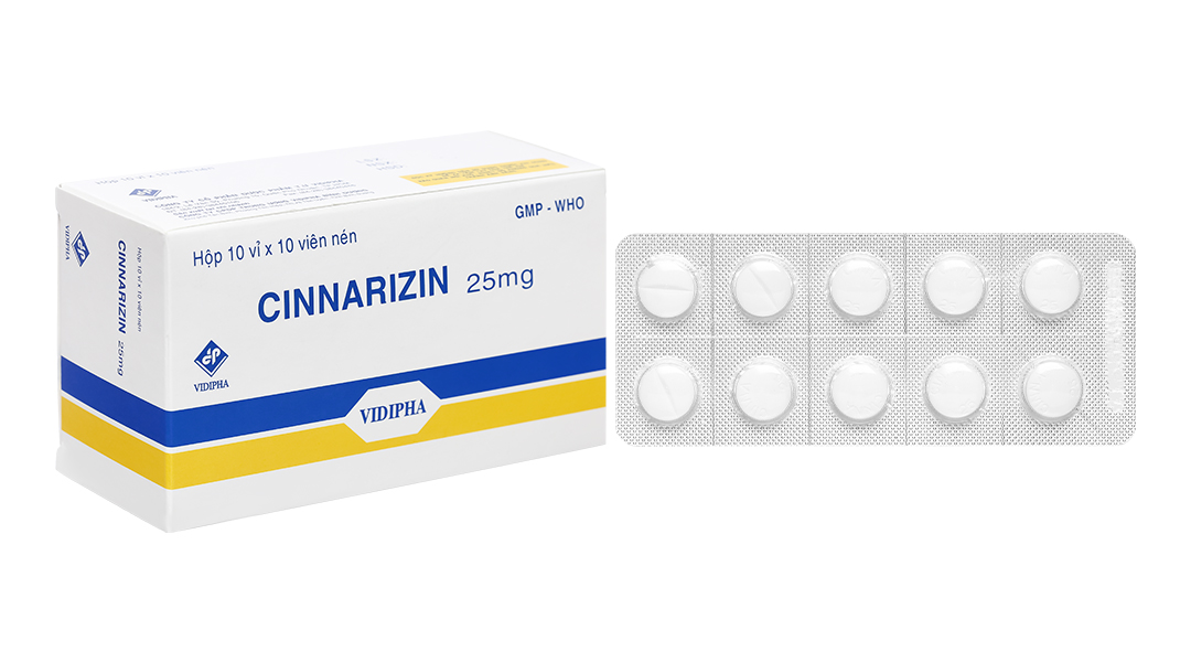 Cinnarizin 25mg Vidipha (Hộp 100 viên)