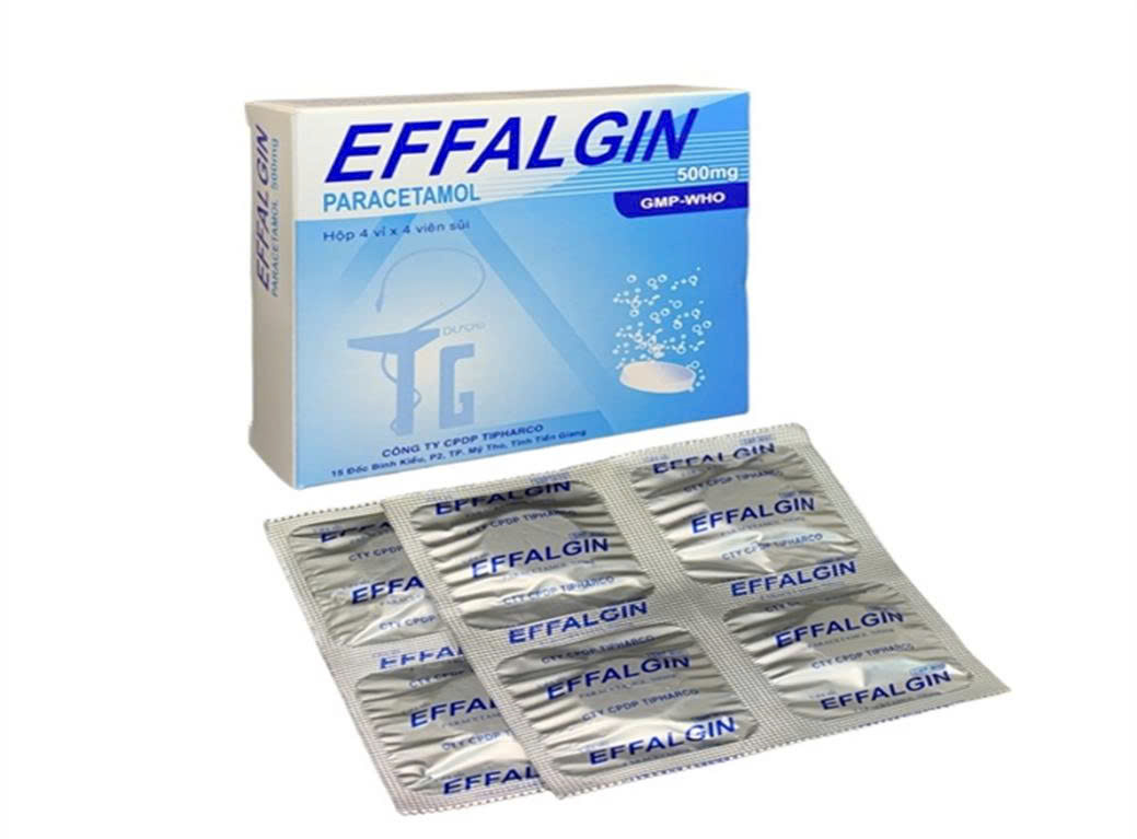 Effalgin sủi Paracetamol 500mg Tipharco (Hộp 16 viên)