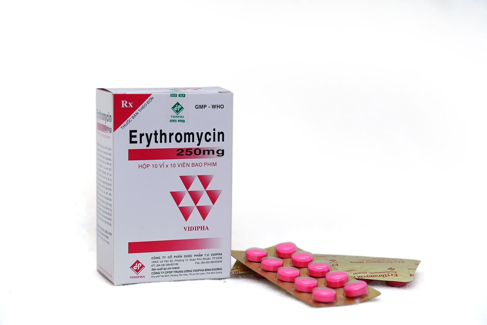 Erythromycin 250mg Vidipha (Hộp 100 viên)
