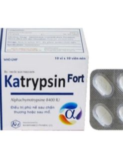 Katrypsin Fort 8400IU Alphachymotrypsin 8.4mg Khapharco (Hộp 100 viên)