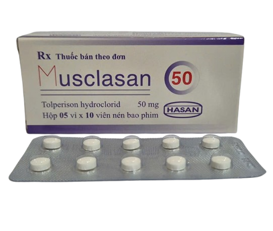 MUSCLASAN 50 Tolperison Hydroclorid 50 mg Hasan (Hộp 50 viên)