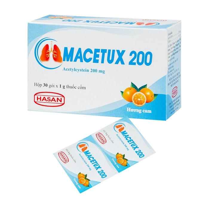 Macetux 200 Acetylcystein Hasan (Hộp 30 gói)