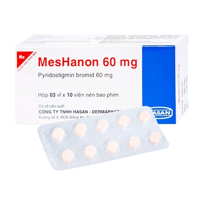 Meshanon 60 mg Pyridostigmin 60mg Hasan (Hộp 30 viên)