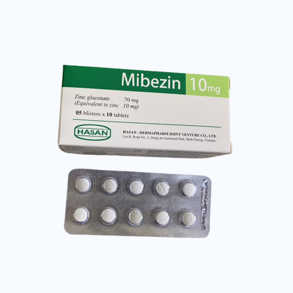 Mibezin 10 Kẽm Gluconat 70 mg Hasan (Hộp 50 viên)