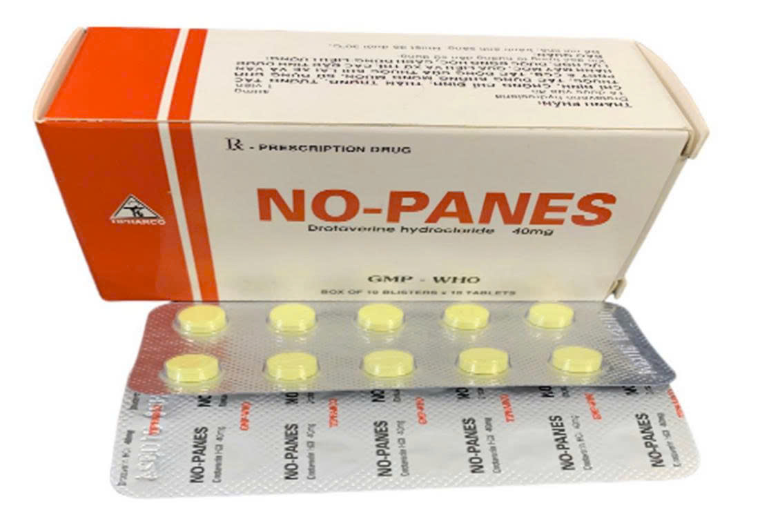 No-panes Drotaverine 40mg Tipharco (Hộp 100 viên)