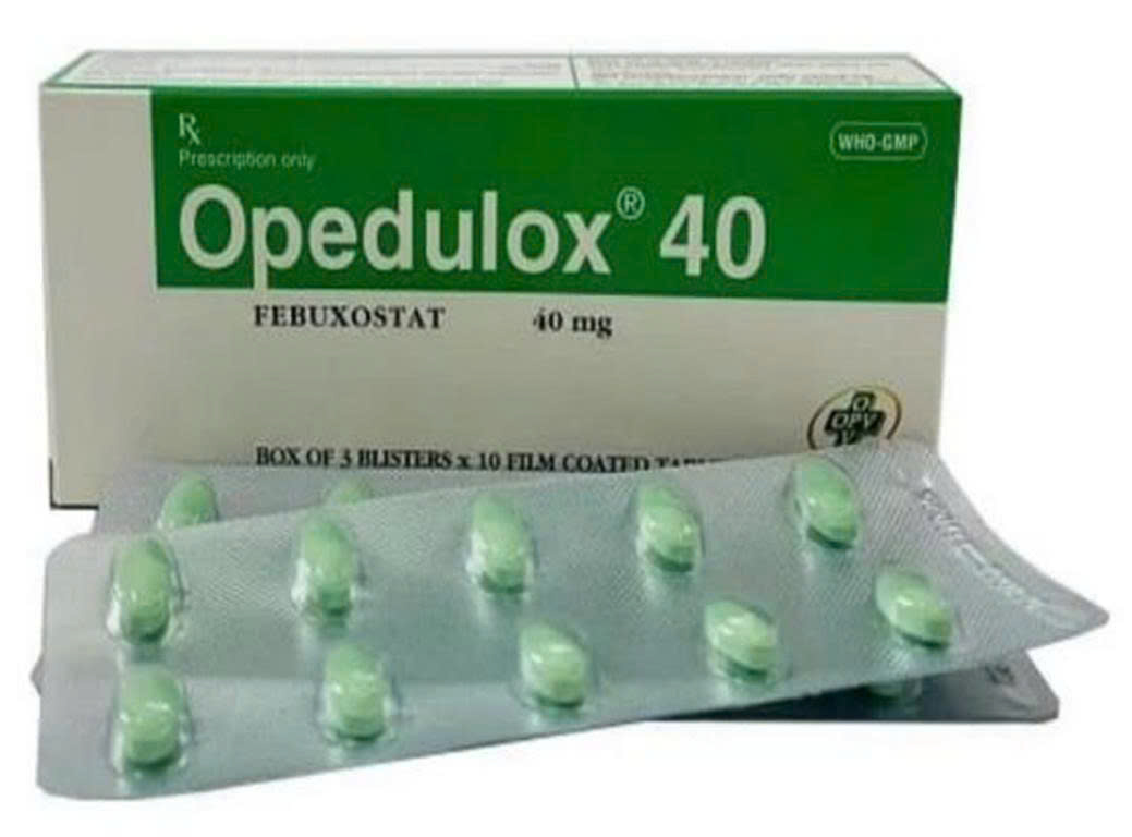 Opedulox 40 Febuxostat 40mg OPV (Hộp 30 viên)