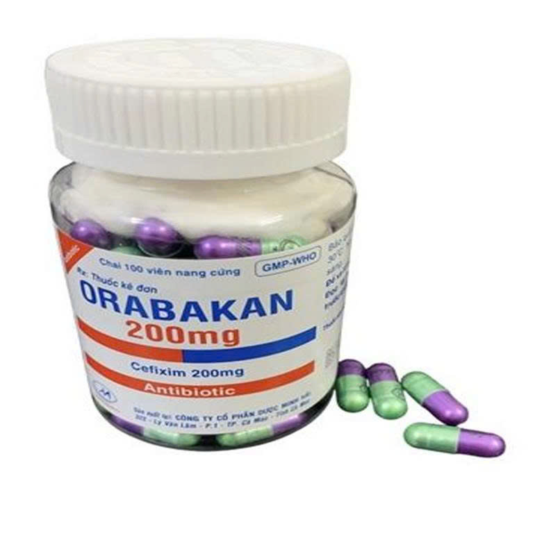 Orabakan 200 Cefixim 200mg Minh Hải (Chai 100 viên)