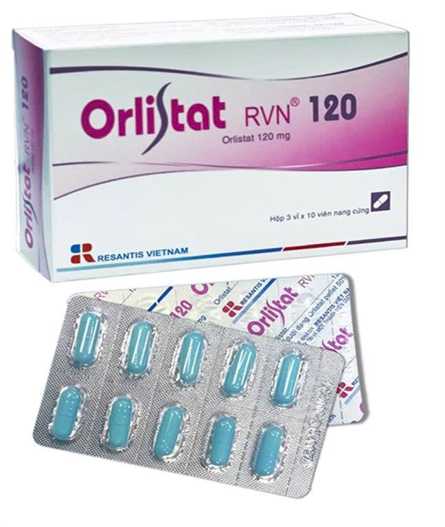 Orlistat RVN 120mg Orlistat 120mg Roussel (Hộp 30 viên)