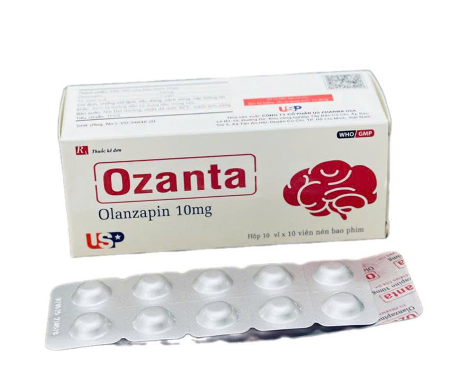 Ozanta Olanzapine 10mg US Pharma (Hộp 100 viên)
