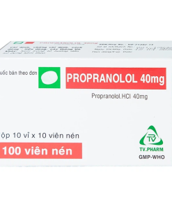 Propranolol 40mg TV.Pharm (Hộp 100 viên)