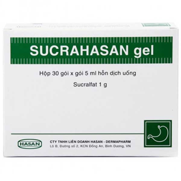 SUCRA HASAN GEL Sucralfat 1g (gel) Hasan (Hộp 30 gói)