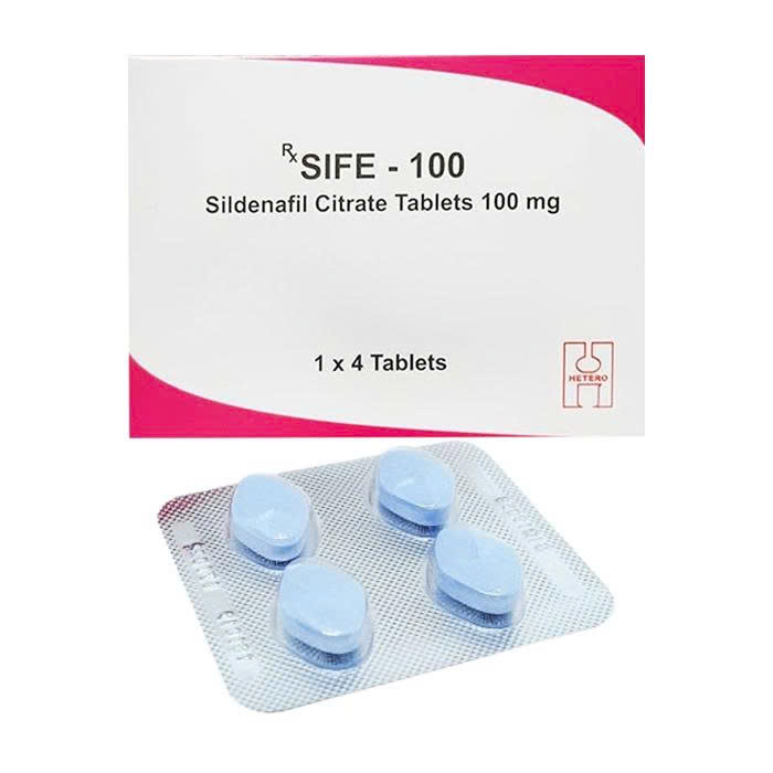 Sife 100 Sidenafil 100mg Hetero Pharma (Hộp 4 viên)