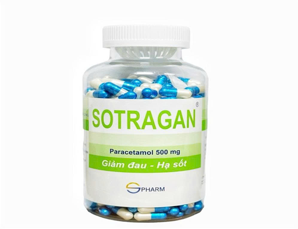 Sotragan 500 xanh Paracetamol 500mg S.pharma (Chai 500 viên)