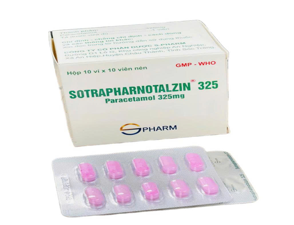 Sotrapharnotalzin VNE Paracetamol 325mg S.Pharm (Hộp 100 viên)