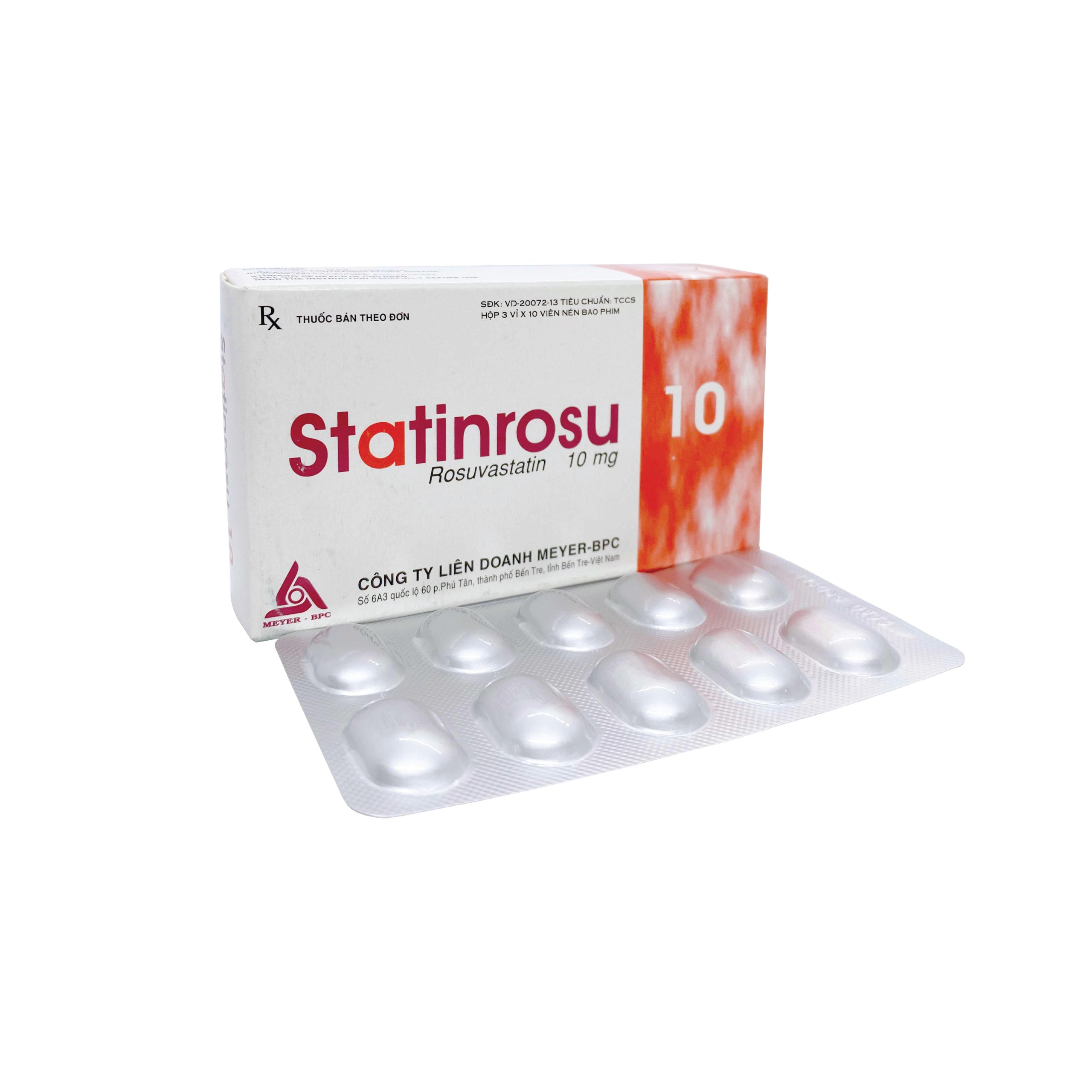 Statinrosu 10 Rosuvastatin 10mg Meyer (Hộp 30 viên)