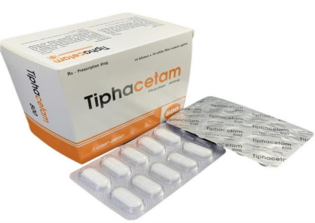 Tiphacetam 800 Piracetam 800mg Tipharco (Hộp 100 viên)