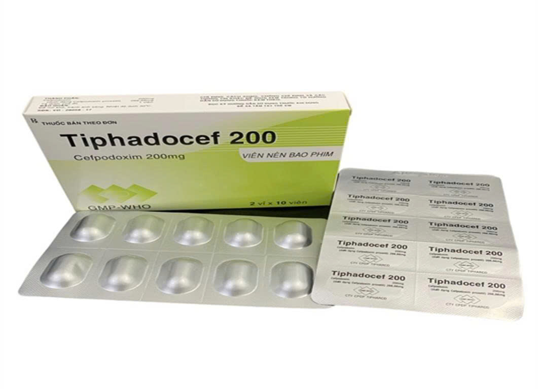 Tiphadocef 200 Cefpodoxim 200mg Tipharco (Hộp 20 viên)