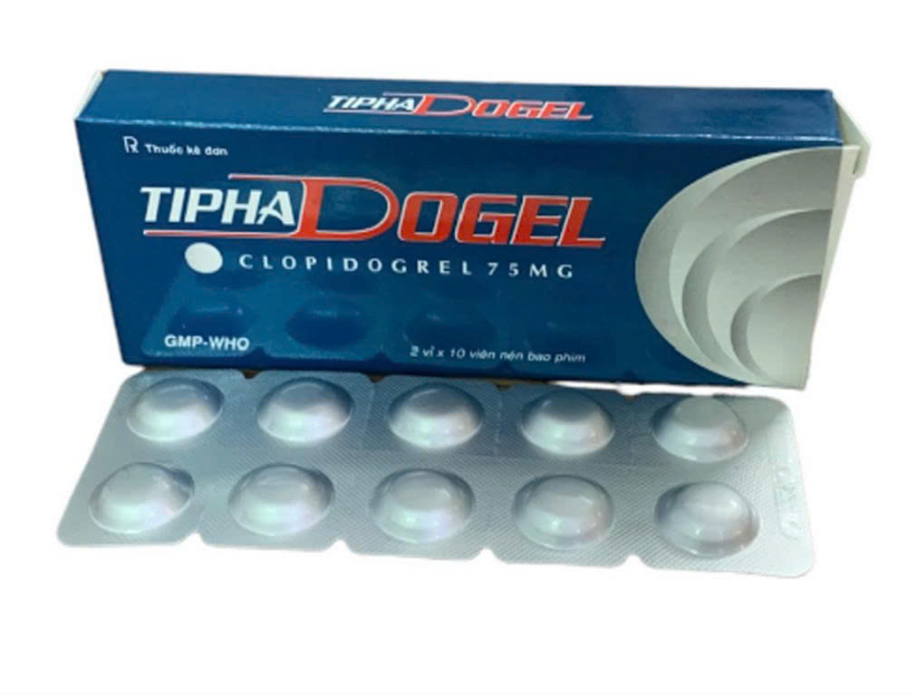 Tiphadogel Clopidogrel 75mg Tipharco (Hộp 20 viên)