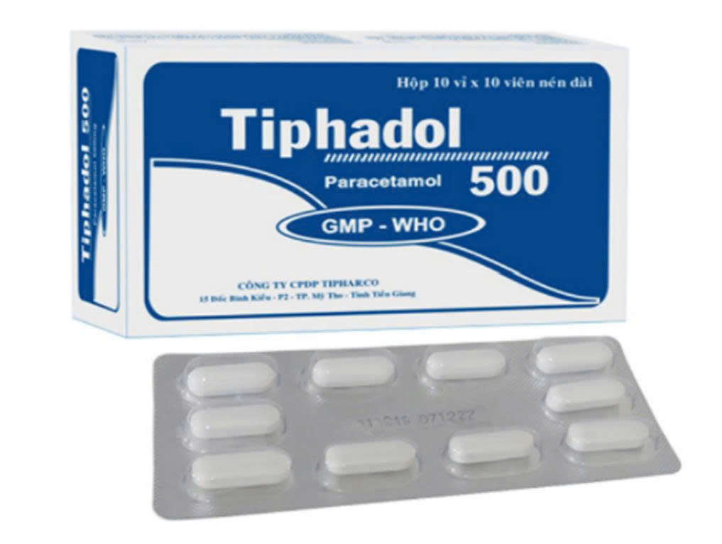 Tiphadol 500 Paracetamol 500mg Tipharco (Hộp 100 viên)