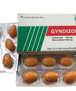 Viên đặt Gyndizol Clotrimazol 100mg, Metronidazol 500mg DHT (Hộp 12 viên)
