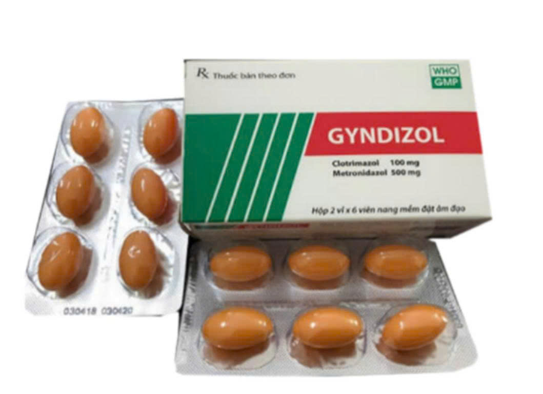 Viên đặt Gyndizol Clotrimazol 100mg, Metronidazol 500mg DHT (Hộp 12 viên)