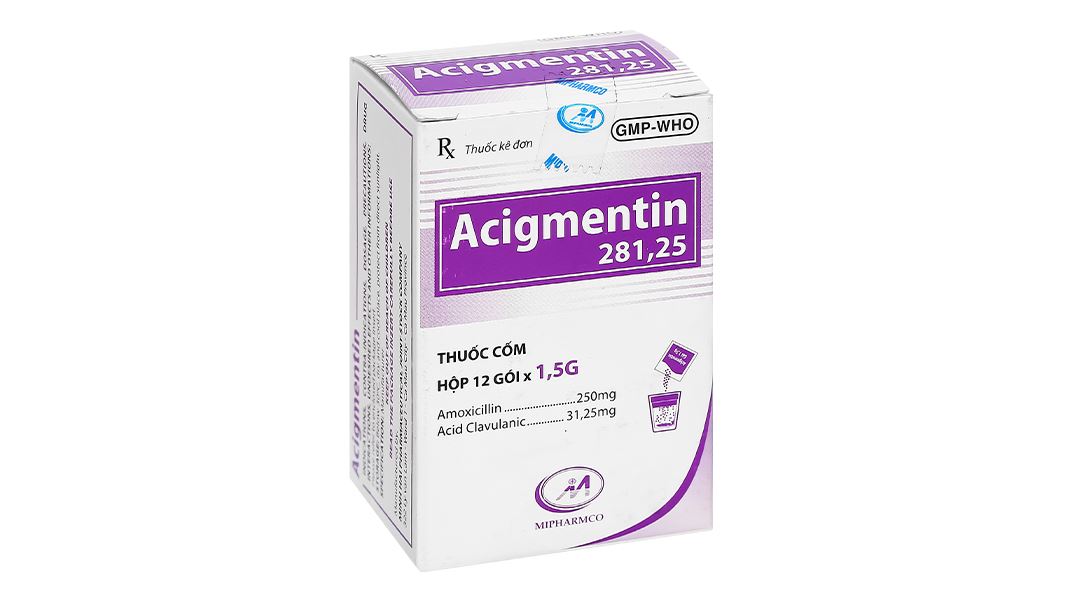 Acigmentin 281,25 Minh Hải (Hộp 12 gói)