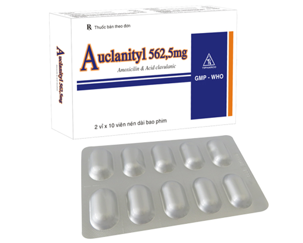 Auclanityl 562,5 Tipharco (Hộp 20 viên)