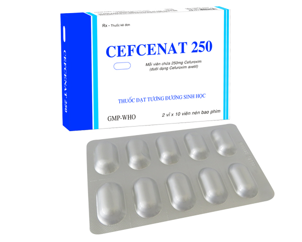 Cefcenat 250 Cefuroxim 250mg Tipharco (Hộp 50 viên)