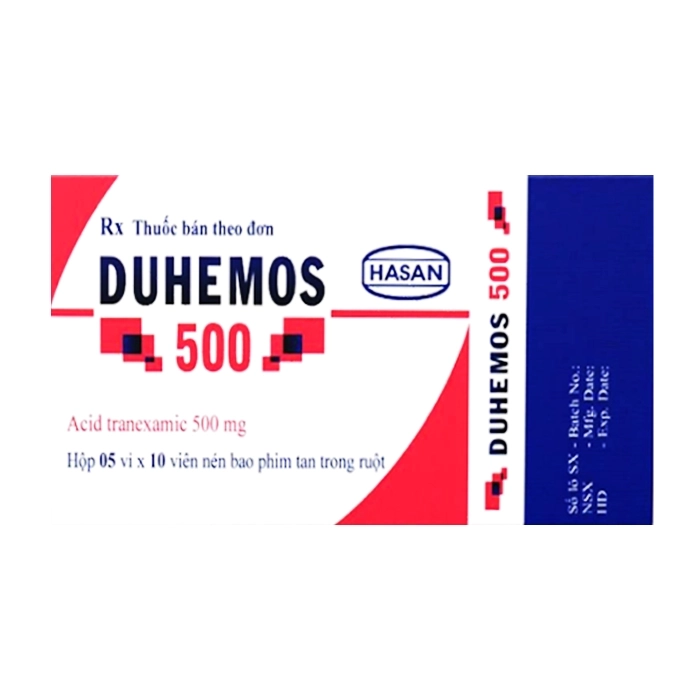 DUHEMOS 500 Tranexamic acid 500mg Hasan (Hộp 50 viên)