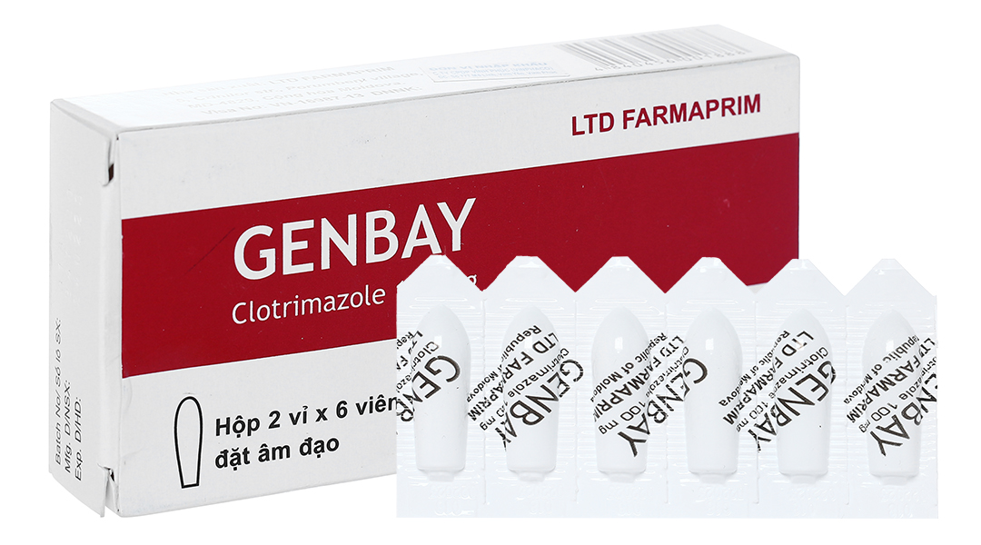Genbay Clotrimazole 100mg Farmaprim (Hộp 12 viên)